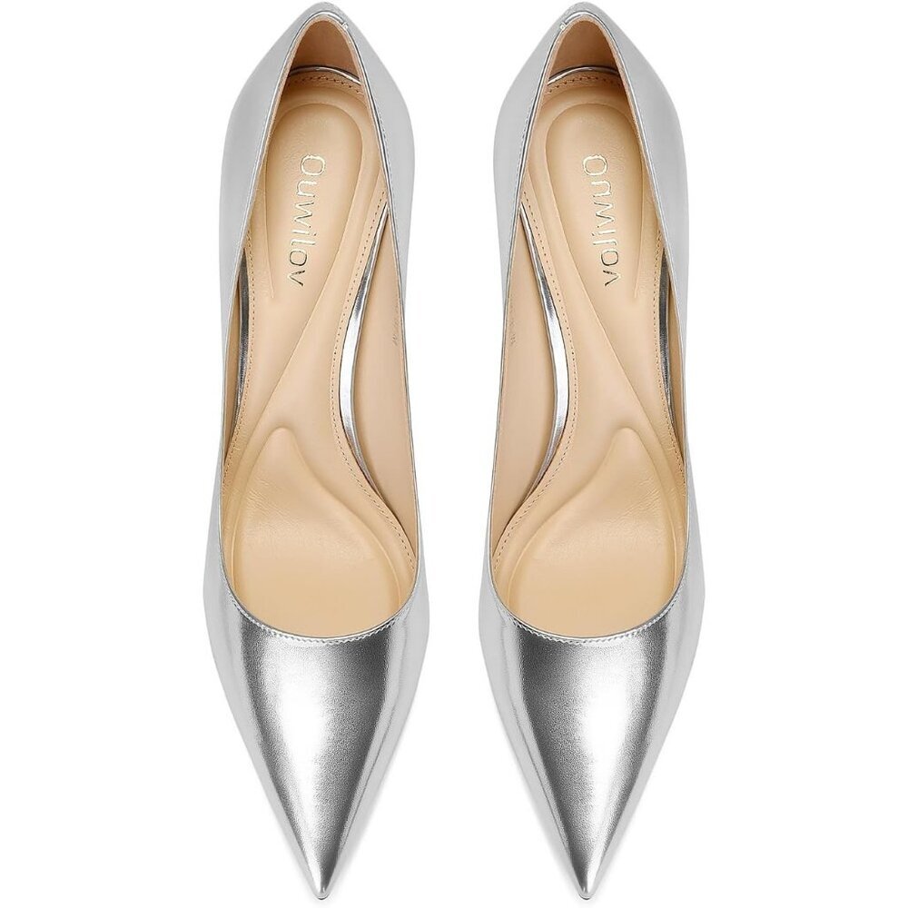 ⚡Women's Silver High Heel Pumps Elegant Stiletto Heels with Cushioned Insole
